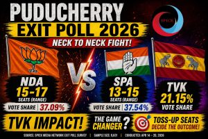 Spick Media Puducherry Exit Poll: TVK+ Emerges as a Decisive Third Force!